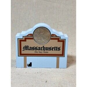 Cat's Meow Massachusetts Quarter Holder The Bay State Sign 2003 Signed